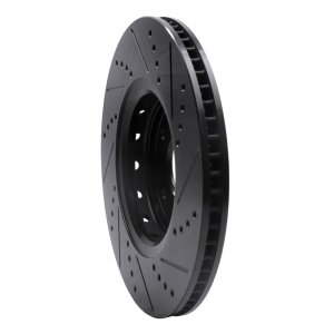 Acura ILX Brake Rotor (1) - Front Left - R1 Concepts - Drilled & Slotted - Black - `16-`22